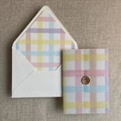 "Marshmallow checkers envelope liner for A7 euro flap envelope | pack of 10" - Envelope Liners in multicolorassorted-colors by Ivory Invitations