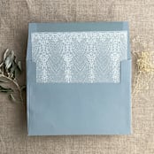 "Chantilly lace white ink printed vellum envelope liner for A7 square flap envelope  | pack of 10" - Envelope Liners in white by Ivory Invitations
