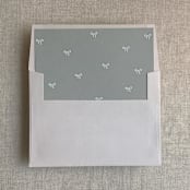 "Sage baby ribbon bows envelope liner for A7 square flap envelope | pack of 10" - Envelope Liners in green by Ivory Invitations