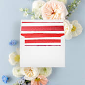 "Red Stripe Holiday Liner | Set of 25 Envelope liners" - Envelope Liners in red by Nikki Turner