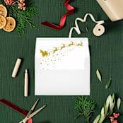 "Reindeer Magic: Enchanting Christmas Envelope Liners | Set of 25" - Envelope Liners in gold by Nikki Turner