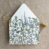 "Bluebell flower botanical printed envelope liner for A7 euro flap envelope   | pack of 10" - Envelope Liners in blue by Ivory Invitations