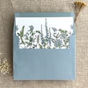 "Bluebell flower botanical printed envelope liner for A7 square flap envelope  | pack of 10" - Envelope Liners in blue by Ivory Invitations