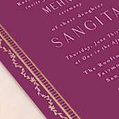 "Amber Palace" - Foil-Pressed Mehndi Invitations in Garnet by Chris Griffith - Detail