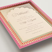 "Mandapam" - Foil-Pressed Mehndi Invitations in Carnation by Creo Study - Detail