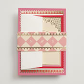 "Mandapam" - Foil-Pressed Mehndi Invitations in Carnation by Creo Study - Assembled with Belly Band