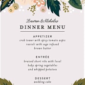 "Classic Floral" - Menus in Spring Blush by Alethea and Ruth - Detail