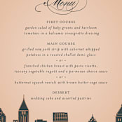 "Big City - Atlanta" - Menus in Georgia Peach by Hooray Creative - Detail