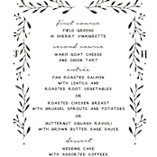 "Charleston" - Menus in Tuxedo by Susan Brown - Detail