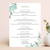"Watercolor Delight" - Menus in Aqua by Petra Kern - Front