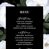"Heirloom Roses" - Menus in Ebony by Jill Means - Detail