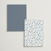 "Wildflower Corners" - Menus in Bluebell by Everett Paper Goods - Back of Card Options