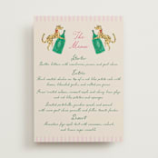 "Whimsical Hand Illustrated Crest" - Menus in Peony by Jackie Crawford - Front