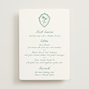 "Palm Tree Crest" - Menus in Palm by Erika Firm - Front