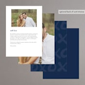 "Brushed Love" - Menus in Night Navy by Lisa Guerrero - Back of Card Options