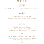 "AMAYA" - Menus in Blush by Kanika Mathur - Detail