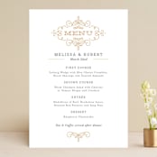 "Ornate Monogram" - Menus in Faux Gold by Kristen Smith - Front