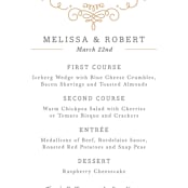 "Ornate Monogram" - Menus in Faux Gold by Kristen Smith - Detail