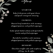 "Enchanted fields" - Menus in Noir by Jennifer Wick - Detail