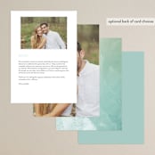 "Painted Sea" - Menus in Seafoam by Hooray Creative - Back of Card Options
