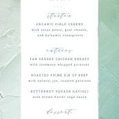 "Painted Sea" - Menus in Seafoam by Hooray Creative - Detail