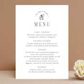 "Quintessential" - Menus in Cotton by Everett Paper Goods - Front