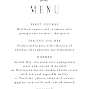"Quintessential" - Menus in Cotton by Everett Paper Goods - Detail