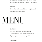 "This and That" - Menus in Diamond by Jessica Corliss - Detail