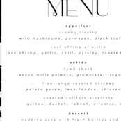 "West Side" - Menus in Slate by Hudson meet Rose - Detail