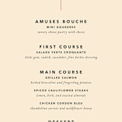 "Top to Bottom" - Menus in Evergreen by Kindred Fields - Detail