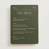 "Martini" - Menus in Olive by Pixel and Hank - Front