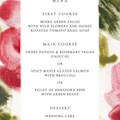 "Wild Roses" - Menus in Bush by Sumak Studio - Detail