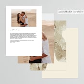 "Organic Elegance" - Menus in Sand by Carrie Moradi - Back of Card Options