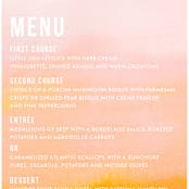 "Ombre" - Menus in Orange by Dean Street - Detail