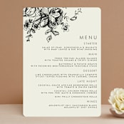 "Elegance Illustrated" - Menus in Beige by Phrosné Barwood - Front