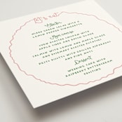 "Squiggly type" - Menus in Carnation by Creo Study - Detail