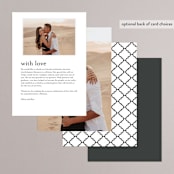 "Understated Elegance" - Menus in Cotton by Kimberly FitzSimons - Back of Card Options