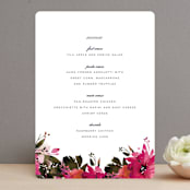 "Peeking Florals" - Menus in Fuchsia by Lori Wemple - Front