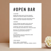"Open Bar" - Menus in Tuxedo by Jennifer Lew - Front