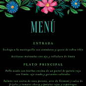 "Embroidery" - Menus in Noche by Jackie Crawford - Detail