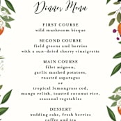 "Orange Blossoms" - Menus in Pearl by Susan Moyal - Detail