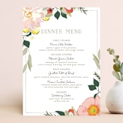 "Spring Blooms" - Menus in Blush by Susan Moyal - Front