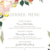 "Spring Blooms" - Menus in Blush by Susan Moyal - Detail
