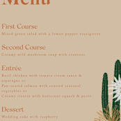 "boho desert" - Menus in Sand by Cass Loh - Detail