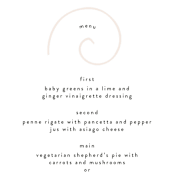 "symbol of optimism" - Menus in Blush by Phrosné Barwood - Detail
