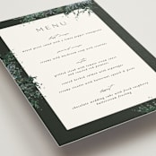 "Juniper" - Menus in Emerald by Kate Ahn - Detail