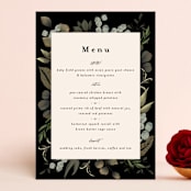 "Peonies & Sage" - Menus in Fawn by Susan Moyal - Front