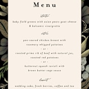 "Peonies & Sage" - Menus in Fawn by Susan Moyal - Detail