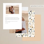 "Swept Away" - Menus in Petal by Leah Bisch - Back of Card Options
