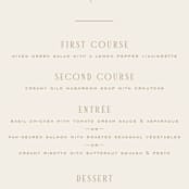"Swept Away" - Menus in Petal by Leah Bisch - Detail